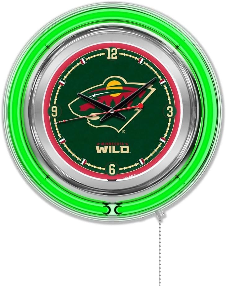 HBS NHL Unisex-Adult Double Neon Ring, 15 Dia. Logo Clock