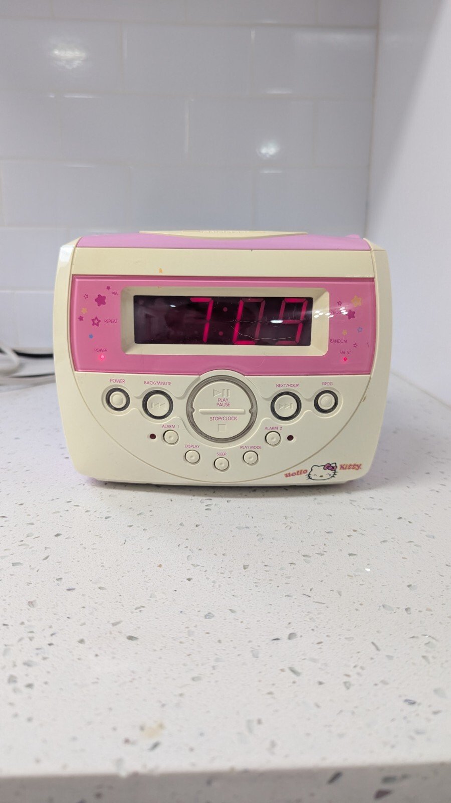 Hello Kitty KT2053 AM/FM Stereo CD Dual Alarm Clock Radio