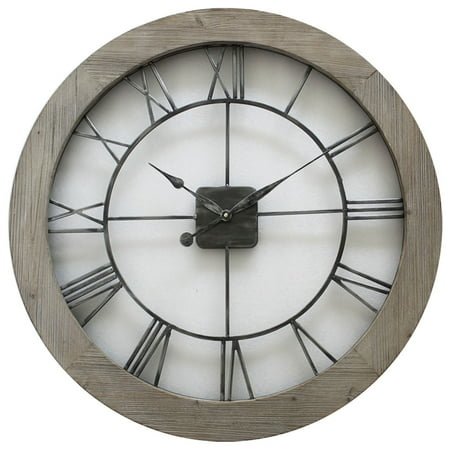 Hermle 32 Silver and Black Antique Round Wall Clock
