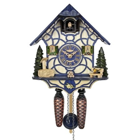 HerrZeit by Adolf Herr 8.66 Quartz Black Forest Indoor Cuckoo Clock, Pendulum Motion