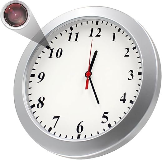 Hidden Camera Detector Wall Clock 1080P No WiFi Security Camera Nanny Cams Video Recorder with Motion Detection, No Audio Home/Office Surveillance