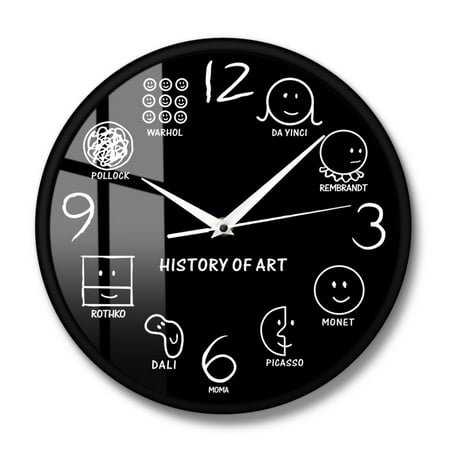 History Of Art Vintage Wall Clock Da Vinci Picasso Van Gogh Warhol Muesum Modern Art Artist Decorative Wall Watch Art Lover Gift (Metal Frame)
