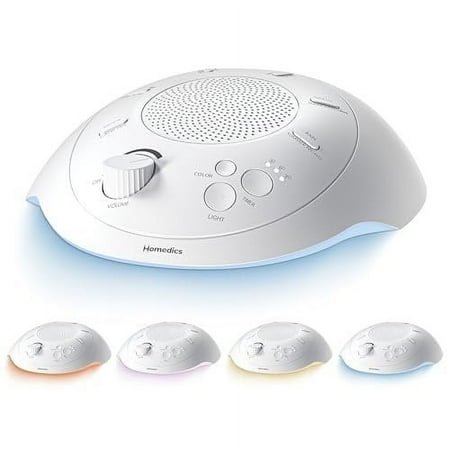 Homedics Premium Sleep Better Portable Sound Machine, Night Light,12 Soothing Sounds Including White Noise, Rain, and Thunderstorm, Ultra-Portable Design, Auto-Off Timer, for Travel & Baby Sleep