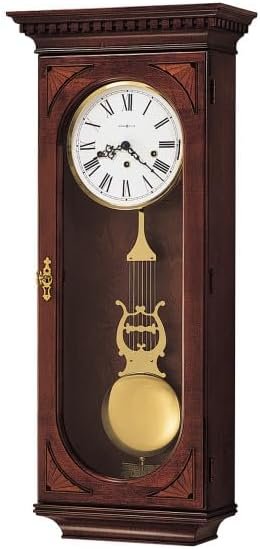 Howard Miller Au Sable Wall Clock II, Wooden Finish with Mechanical - Key Wound Triple-Chime Movement, Antique Home Decor Timepiece for Dining Area, Living Room & Office Roman Numerals