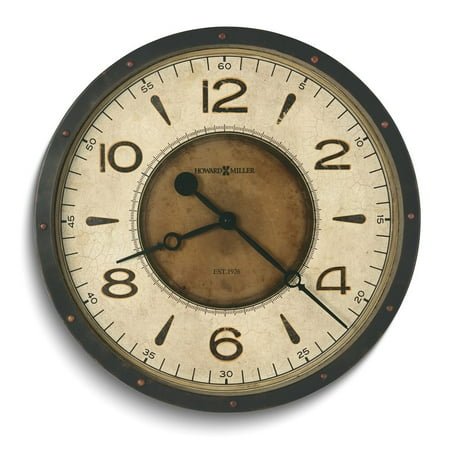 Howard Miller Kayden Gallery 20.5 Black Finish Wall Clock w/Rust & Bronze Tones