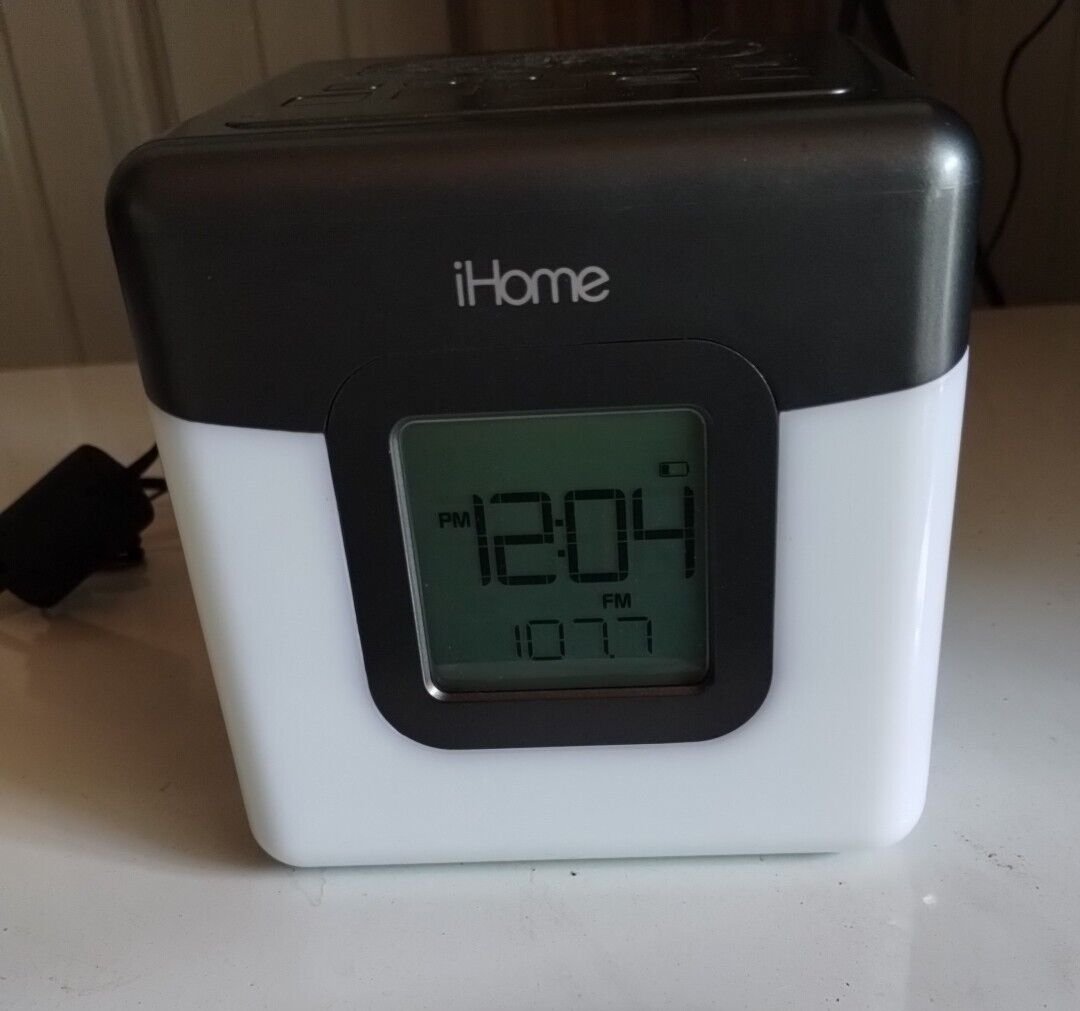 iHome Bluetooth Alarm Speaker Clock - Color Changing Cube - Model iBT28 TESTED