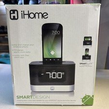 iHome iC50 FM Stereo Alarm Clock Radio Dock for Android Phones USB Charging