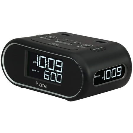Ihome™ Lcd Triple Display Alarm Clock With Dual Usb Charging