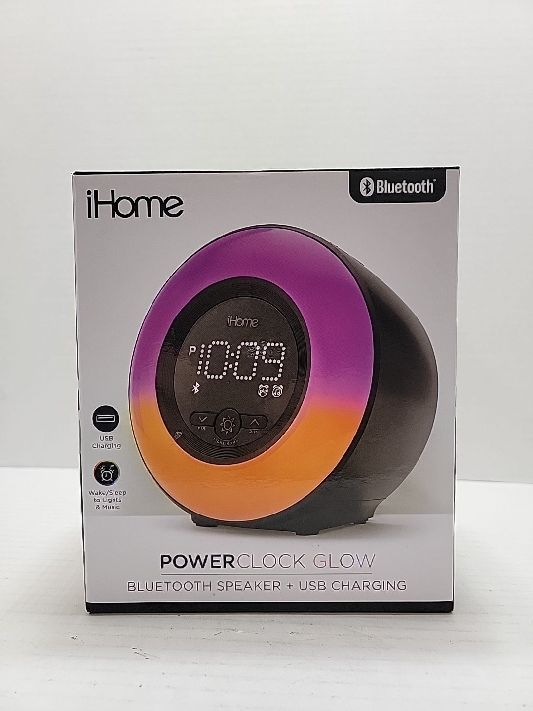iHome PowerClock Glow Alarm Clock - Bluetooth Color Changing FM Clock Radio w...