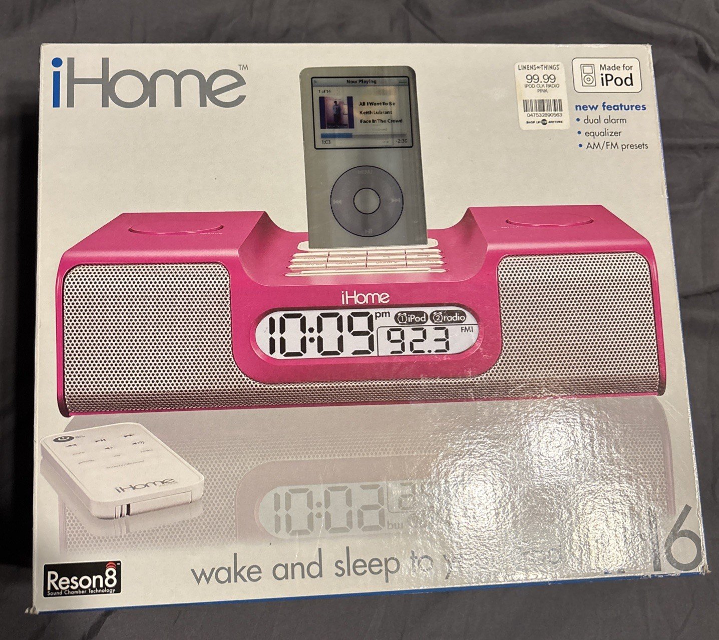 Ihome Reson 8 IH6 iPod Clock Radio Pink Open Box