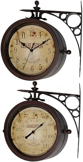 Infinity Indoor/Outdoor 8 The Charleston Double Sided Clock & Thermometer - 12430CT-RUV2