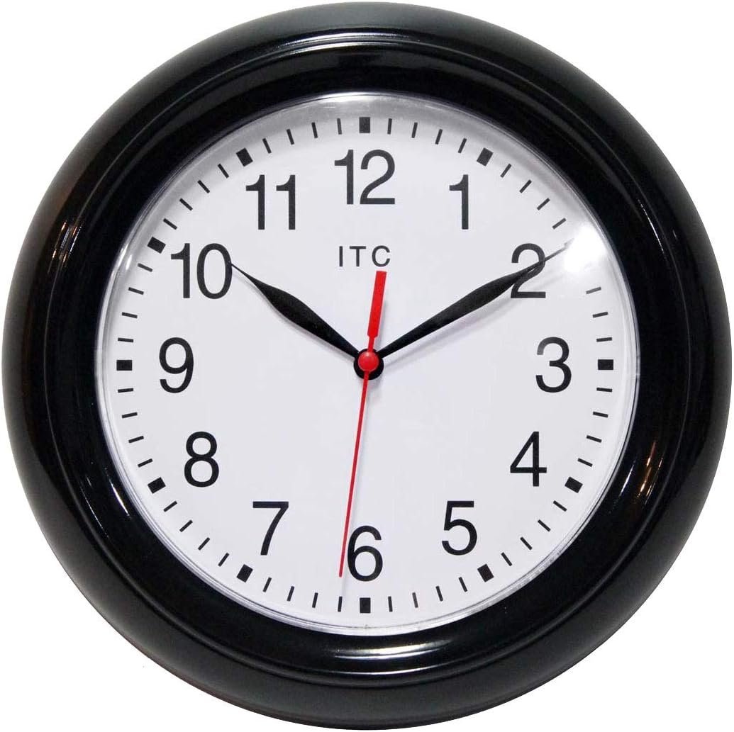 Infinity Instruments Focus Simple Business Black 9 inch Wall Clock by