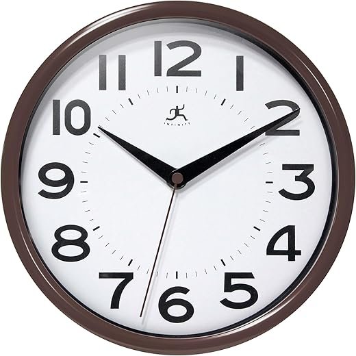Infinity Instruments LTD. Metro Wall Clock, Brown, 9
