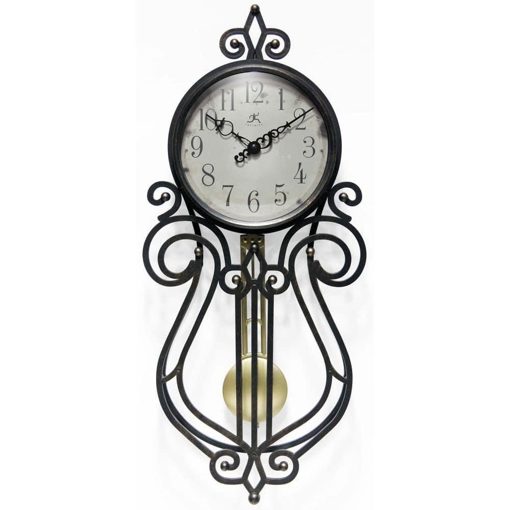 Infinity Instruments Pendulum Wall Clock 6" Weathered Black Vintage Pendulum