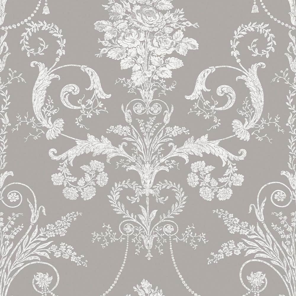 Josette Steel Grey Unpasted Removable Wallpaper Sample