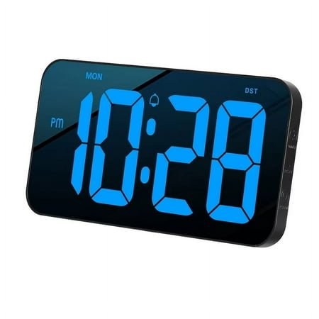 JX 2025 Large Digital Alarm Clock Time/Calendar Day of Week Display Night Desktop Table Clock 12/24H USB Wall Clock