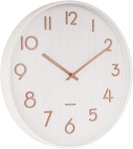 Karlsson Modern Wall Clocks KA5809WH, Wood, White, 17,5 x 4,5 x 12