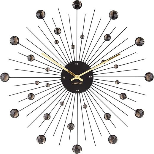 Karlsson Sunburst wall clock Ø 50 cm Crystal Black