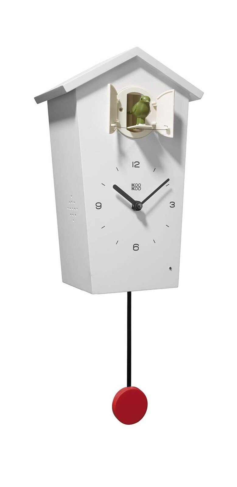 KOOKOO Birdhouse White, Modern Design Cuckoo Clock with 12 Natural Bird Voice...