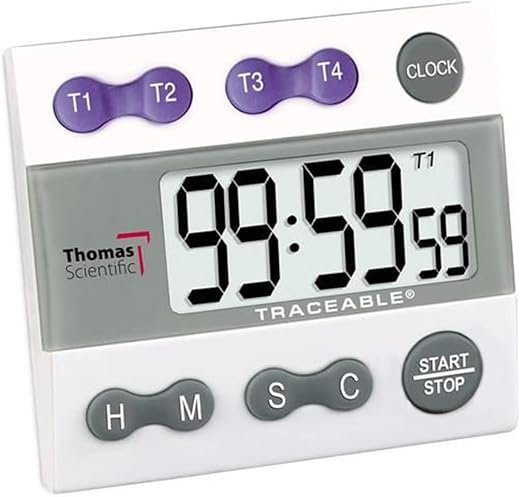 labForce (Powered by Thomas Scientific) 4-Channel Alarm Timer | Easy on The Eyes with a High-Decibel Alarm for Repetitive Testing (1 Each)