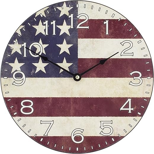 LaCrosse 404-2631F 12 in. Americana Decorative Quartz Analog Wall Clock