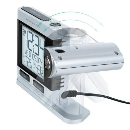 La Crosse Technology La Crosse Silver Atomic Projection Alarm Clock with Temp, 616-12667