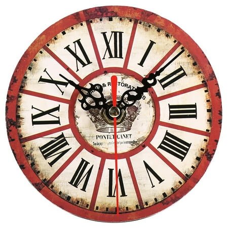 Large Wall Clock,1Pc Artistic Creative European Style Round Antique MDF Home Office Wall Clock Decoration New[34]