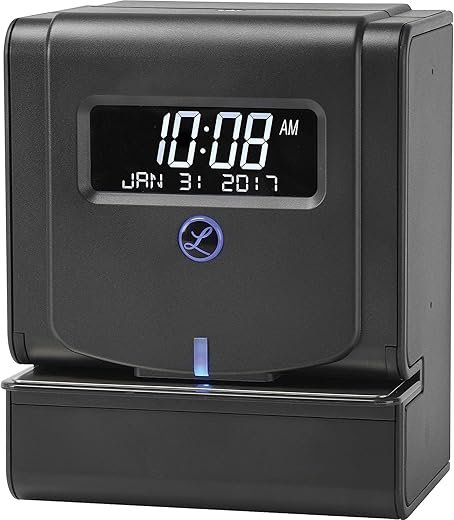 Lathem Heavy Duty Maintenance-Free Thermal Print Time Clock (2100HD), Black, 9.8 x 6 x 8