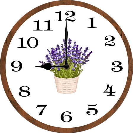 Lavender Wall Clock 10 Inch Wooden Battery Operated Autumn Forest Maple Leaves Wall Clocks Decorative Indoor,Decorative for Kitchen Bathroom Bedroom