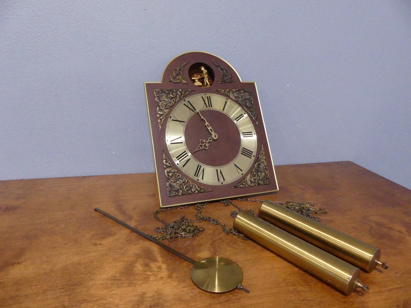 Linden Vintage Blacksmith Motion Wall Cuckoo Clock Co. Germany w/ Weights