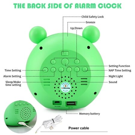 LOPNGLG Colorful Adorable and Cute Child Alarm Clock - Interactive Animal Design with Digital Wake Temperature Display NAP Timer and Night Light for Kids - The Perfect Sleep Trainer