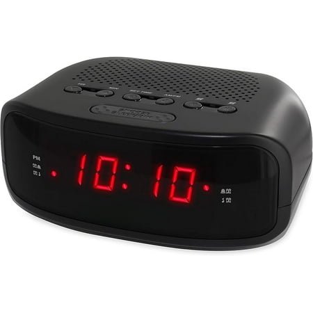 Magnetic Digital AM/FM Clock Radio with Battery Backup, Dual Alarm Clock, Sleep and Snooze Function, Display Dimming Options