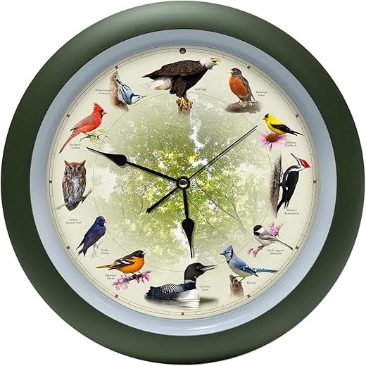 Mark Feldstein, Limited Edition 20th Anniversary Singing Bird Wall Clock, 13 Inch