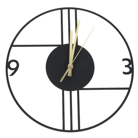 Masteelf Black Iron Art Wall Clock for Indoor Decoration with Low Noise and Material 12.5 Inches