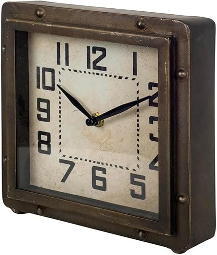 Mercana Redding Table Clock, Bronze, 8.25 w x 2.5 l x 8.5 h
