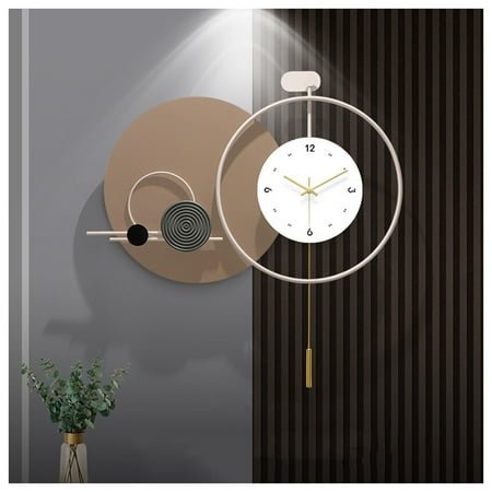 Metal Wall Art Wall Clock,Modern Decorative Wall Sculpture Large Silent Battery Operated Wall Clock for Living Room, Office, Home, Bedroom, Kitchen