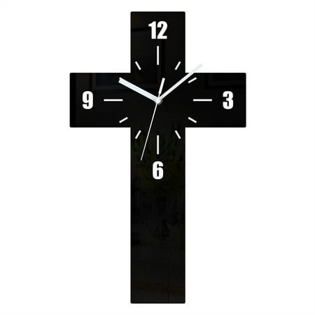 Michellecmm Cross Shape Wall Clocks Modern Non Ticking Wall Clock