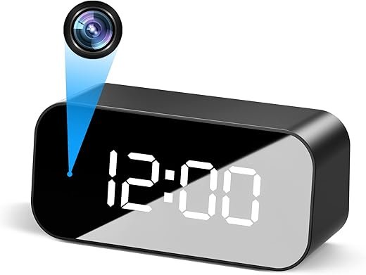 Mini Camera Clock WiFi Camera Alarm 4K FHD Covert Nanny Cam Video Recorder Wireless Indoor Home Office Security Night Vision Motion Detection 5G and 2.4G Wi-Fi Cameras Clock