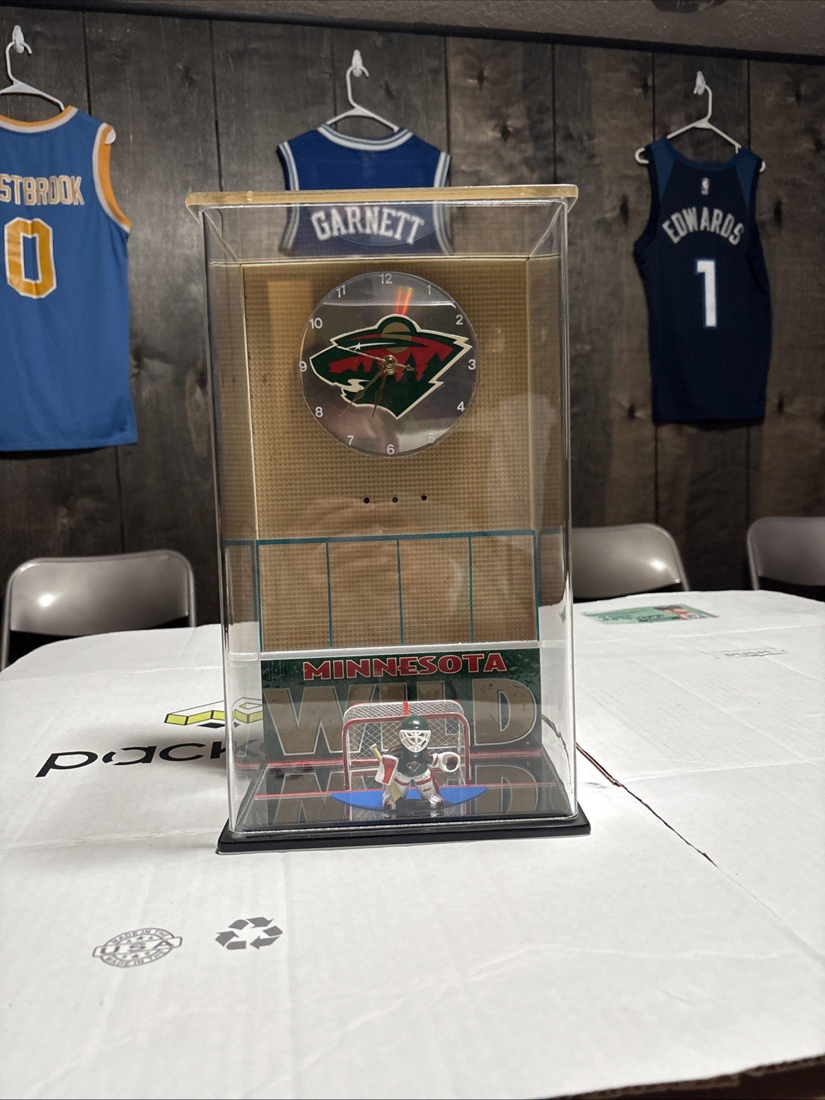 Minnesota Wild Clock “unique Clocks By Bob” Lights Up