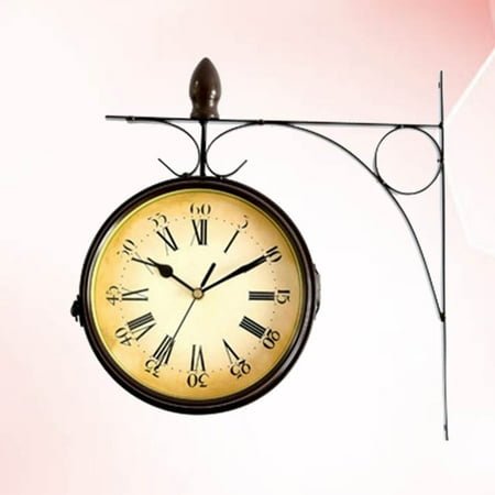 MLINS Retro Beautiful Iron Clock for Home Decor with Material and Practical Design 12 Inch