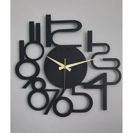 Modern Numbers Metal Wall Clock – Stylish and Contemporary Design for Living Room, Bedroom, Office, and Home Décor, Minimalist Clocks (20 W x 20 H / 50x50 cm)