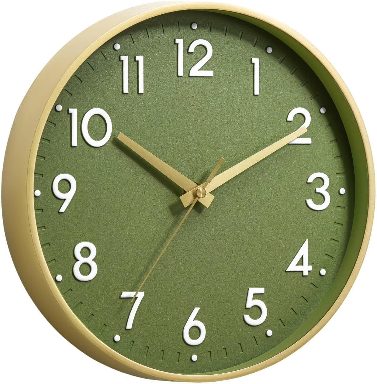 Modern Silent Wall Clock 8 Inch, Battery Operated Non-Ticking Analog Clock with