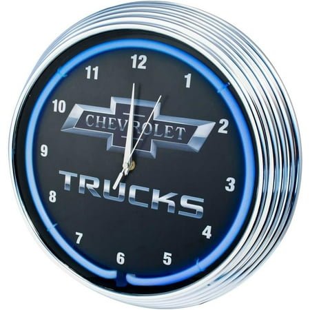 Neonetics Chevy Trucks Bowtie Log Light Up Wall Clock 15-Inch