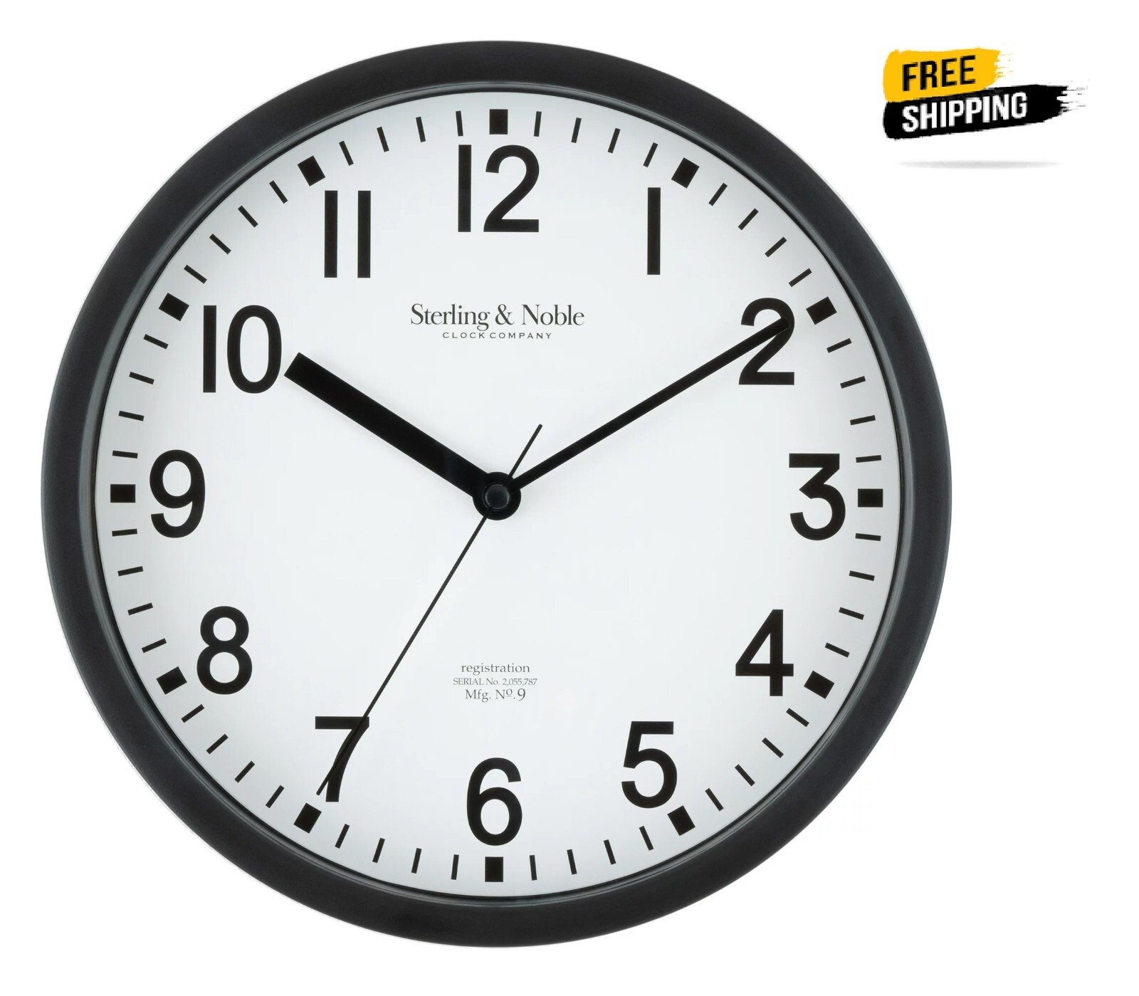 NEW 8.78" Basic Indoor Analog Round Modern Wall Clock, Black