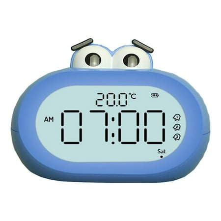 Newxiaaa 2024 New Digital Clock With Date And Week, Digital Clock With Color Nightlight Adjustable Silent Modern Wall Clock Wall Clocks Battery Operated, for Desk, Shelf (Blue)