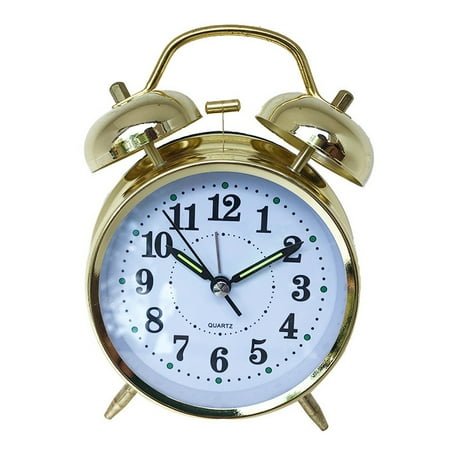Night Luminous Retro Full Metal Shell Alarm Clock Double Bell Bedside Alarm Clock