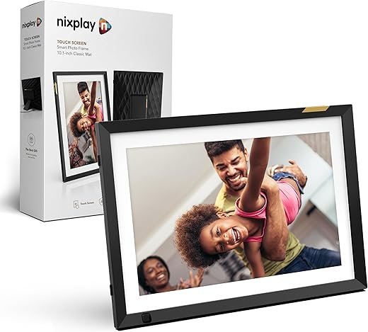 Nixplay WiFi 10.1 Touch Screen Digital Picture Frame I Easy Set Up I Create Family Shared Playlists I Perfect Digital Picture Frame for Gifting I Securely Share Photos/Videos via Email or App