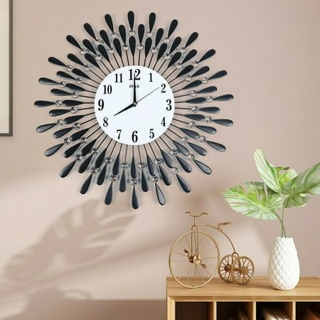 Nordic 3D Luxury Art Wall Clock 12-Hour Metal Watch Living Room Home Decor Large