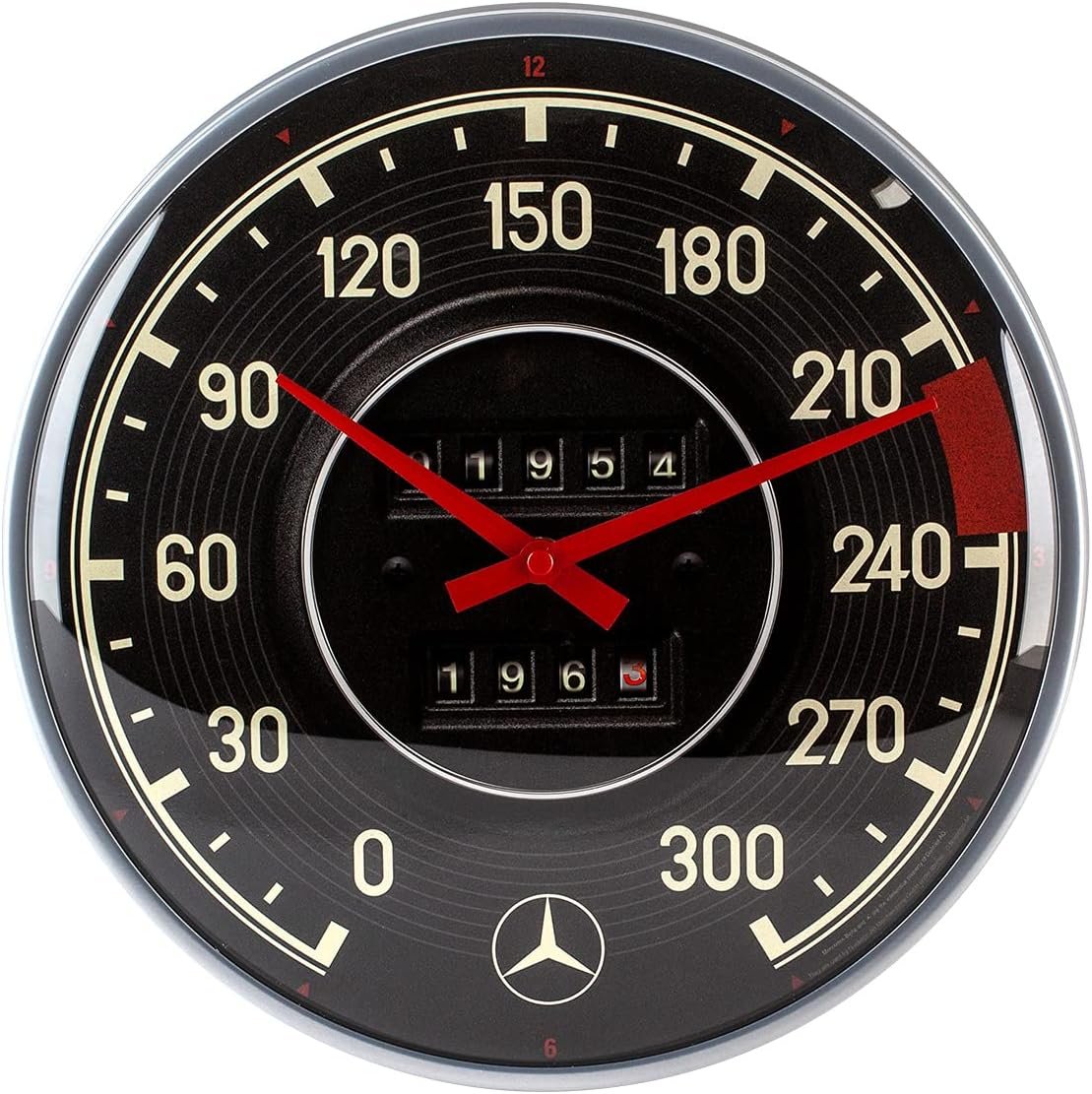Nostalgic-Art Retro Wall Clock, Mercedes-Benz – Tacho – Gift idea for car Accessories Fans, Large Kitchen Decoration, Vintage Design, 12.2
