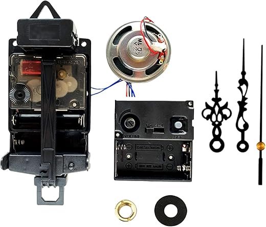 Quartz Pendulum Clock Movement W/Black Hands,with Music Box Speaker,Battery Operated,Melody Mechanism for